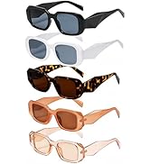 NLEYANB 5-Piece Y2K Retro Square Sunglasses for Women &amp; Men, UV400 Small Rectangle Unisex Shades,...