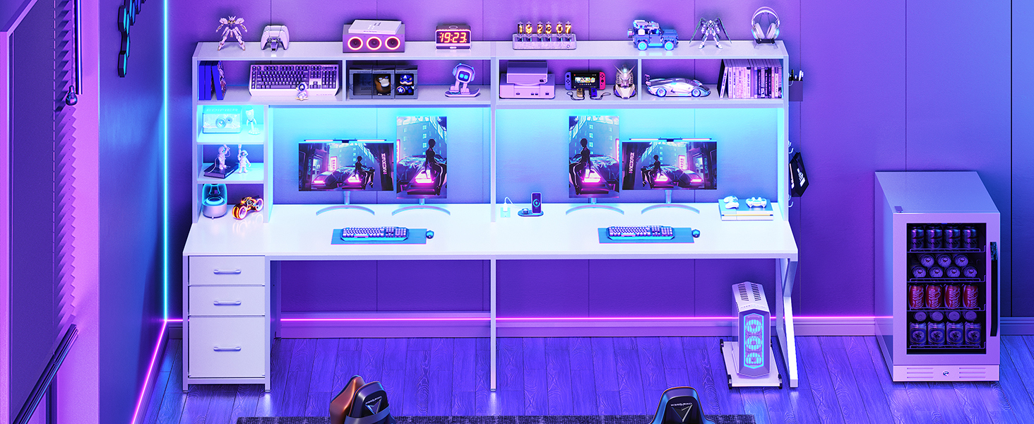 white corner desk computer desk with drawers l shaped gaming desk