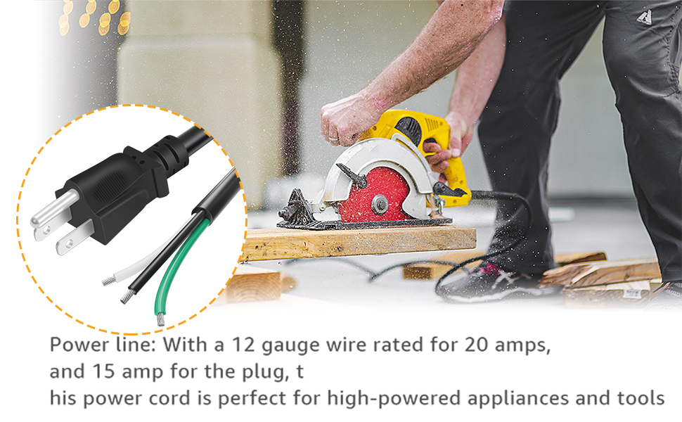 9.84FT Heavy Duty 12 Gauge 3 Prong