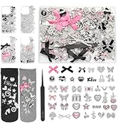 100 Pcs Bling Flat Back Junk Charm Kit for Junk Socks/Shoes/Phone Cases/Bracelets &amp; DIY Accessori...