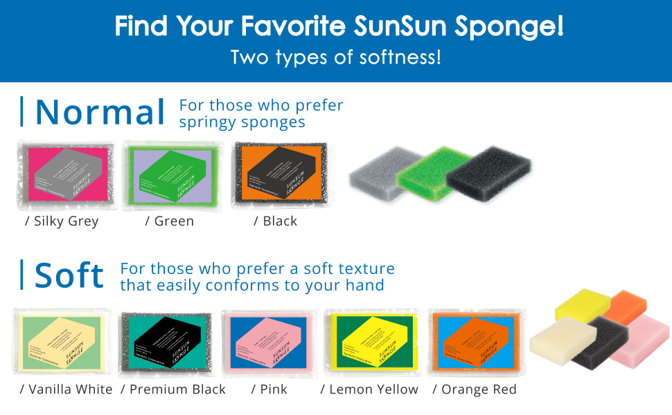 softness and color variation of kitchen sponge made in japan