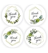 2 inch (5 cm) Thank You Stickers, 500PCS Green Round Stickers Boho Labels for Wedding Party Birth...