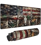 Camo Camouflage American Flag Skull Deer Mouse Pad XL Extended Desk Mat, Non Slip Rubber Base Sti...