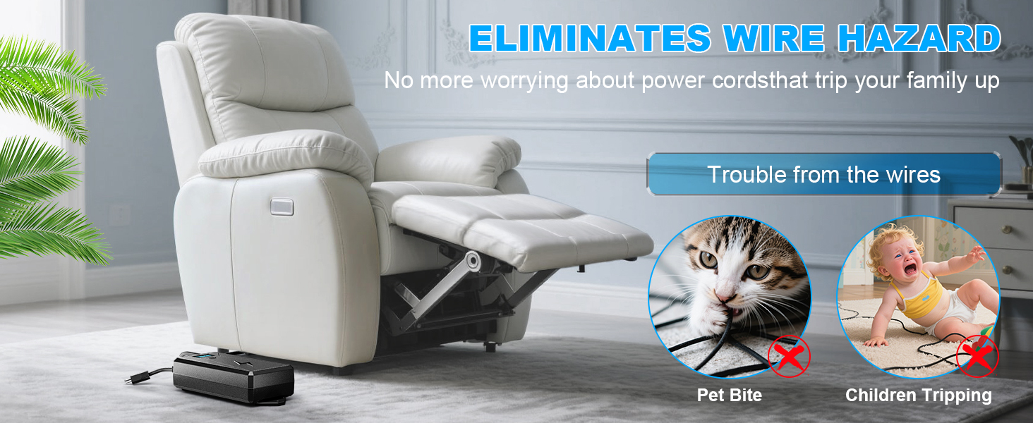 battery pack for reclining furniture