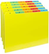 Iconikal Alphabetical File Folder Guide Dividers, A-Z Index, 5 Tabs Across Heavyweight, 5 Full Co...