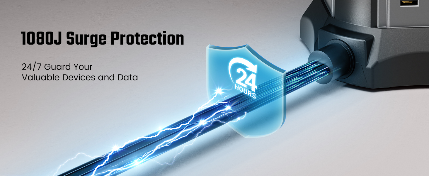 power strips with 1080J surge protection