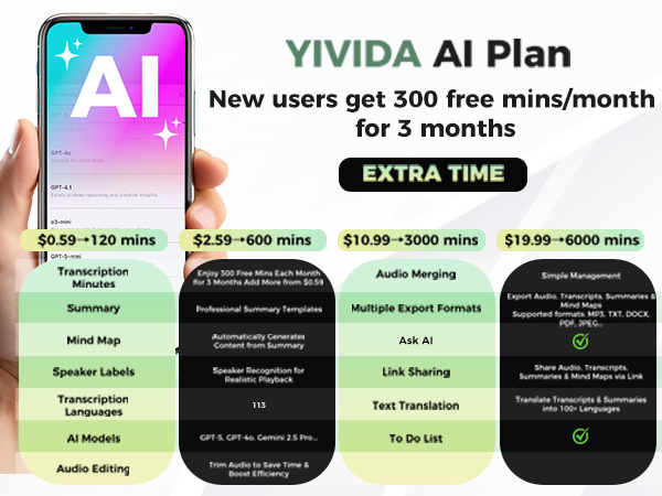 New users get 300 free mins/month for 3 months.