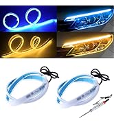 LED Headlight Strip Lights,2PCS 24 Inch Waterproof Flexible Car Led Light Strip,DC 12V Super Brig...