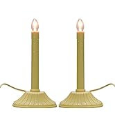 Goothy 1 Light Electric Window Candle Lamps, 2 Pack Ivory Christmas Candles Lamps with 4 C7 Clear...
