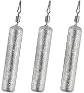 Dr.Fish 50 Pack Fishing Drop Shot Weights Lead Skinny Sinkers with Barrel Swivels Pencil Weight B...