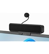 Plyee Audio USB Computer Speakers with Detachable Microphone, Plug and Play Desktop Speaker with ...