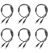 6 Pack Dc Power Supply 1 Female to 2 Male 5.5Mm X 2.1Mm Jack Camera Cable Barrel Plug Y Splitter ...