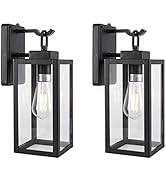 LIT-PaTH Dusk to Dawn Outdoor Wall Lantern, Wall Sconce as Porch Lighting Fixture, E26 Medium Bas...