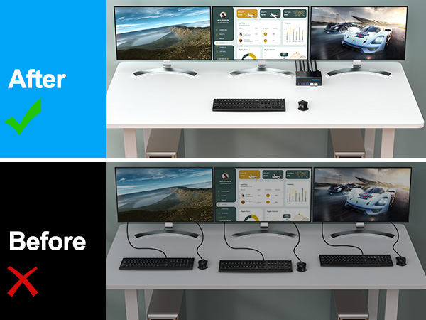 3 monitors 2 computers kvm switch