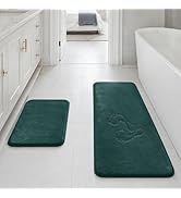 HUXMEYSON Bathroom Rugs Sets 3 Piece, Non-Slip &amp; Quick Dry Bath Mat Set, Ultra Soft Velvet Bath R...