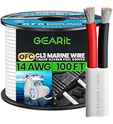 GEARit 14 Gauge Marine Wire, 14/2 AWG (100ft) Marine Grade Tinned Copper Oxygen Free, Duplex 2-Co...