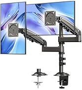 HUANUO 17-32 Inch Dual Monitor Stand, Gas Spring Dual Monitor Mount, Monitor Stand 2 Monitors, Er...