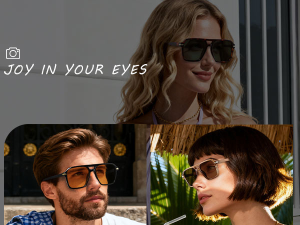 Polarized Aviator Sunglasses Women Men Retro 70s 80s 90s Aviators Trendy Square Pilot Vintage Shades