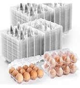 AYAYGD 100 Pack Plastic Egg Cartons Cheap Bulk,1 Dozen Clear Empty Egg Cartons for Chicken Eggs 3...