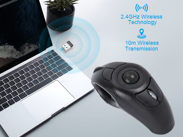 Wireless Handheld Finger Trackball Mouse
