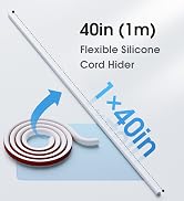 Delamu Cord Hider for Wall, 40-inch Cable Management Raceway Kit, Self-Adhesive &amp; Flexible Silico...