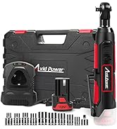 AVID POWER 3/8" Cordless Electric Ratchet Wrench Set, 50N.m(37 Ft-lbs) 12V Cordless Ratchet Kit w...