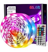 Volivo 65.6ft Led Strip Lights, RGB Color Changing Led Lights for Bedroom with 44 Keys Remote for...