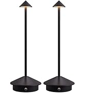 NEWSEE Modern Cordless Table Lamp Set of 2, Portable LED Desk Lamps, 5000mAh Rechargeable Battery...