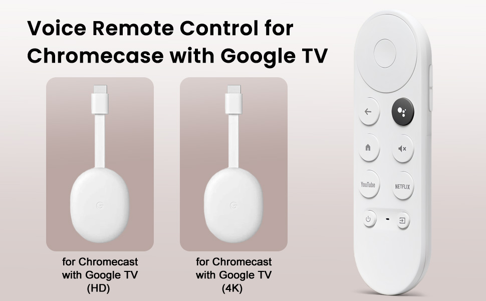 Replacemnet for Chromecase with Google TV Remote G9N9N, for Google Chromecast 4k Snow/HD TV