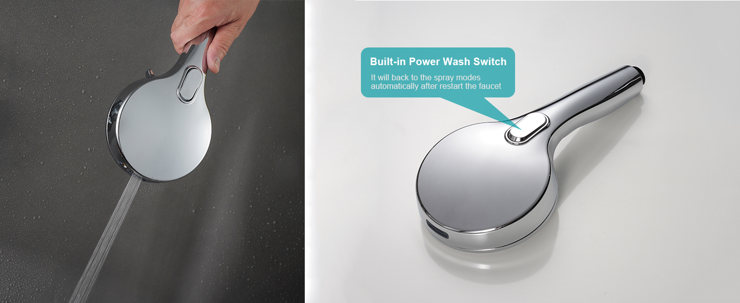 Handheld Shower Head with Built-in Power Spray