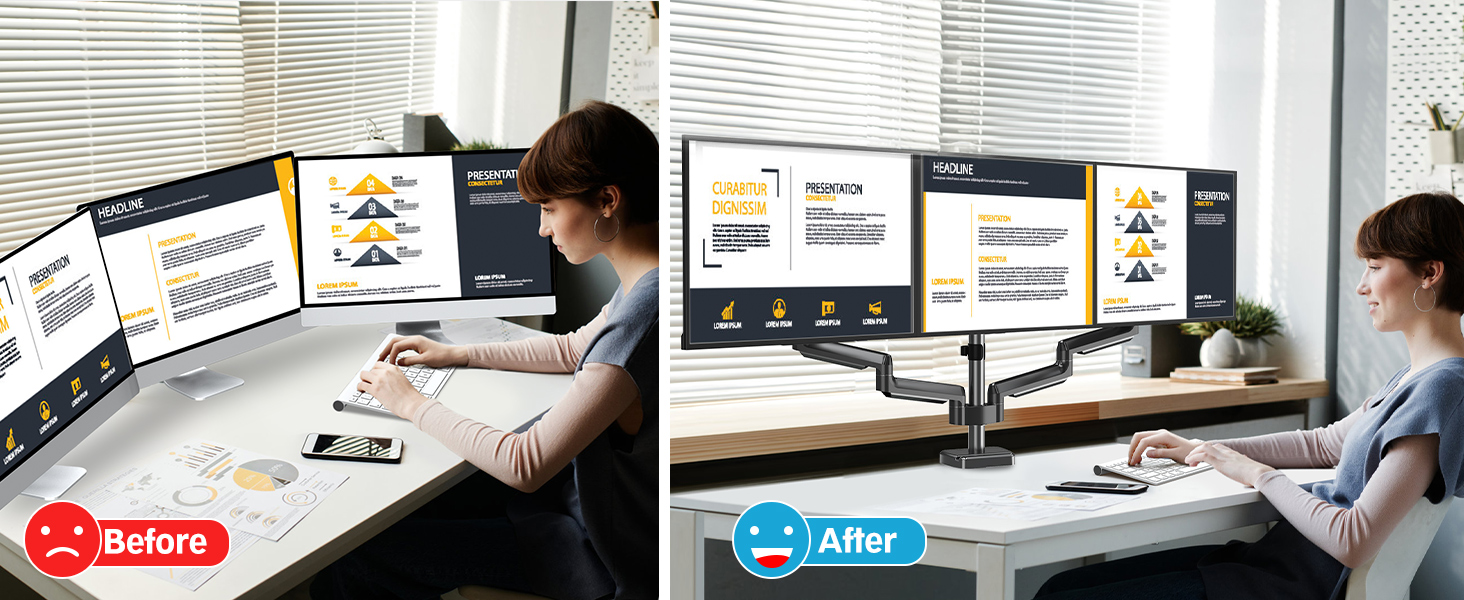 triple monitor stand medical