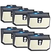 Brightever Motion Sensor Solar Lights Outdoor Waterproof, 6 Packs Super Bright Solar Fence Lights...