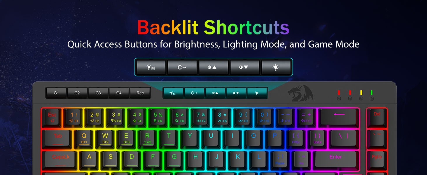 Backlit Shortcuts