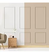 QUEENLINK 3 Sets Peel and Stick Wall Molding Kit, Premade Wainscoting Panels for Interior Wall Mo...