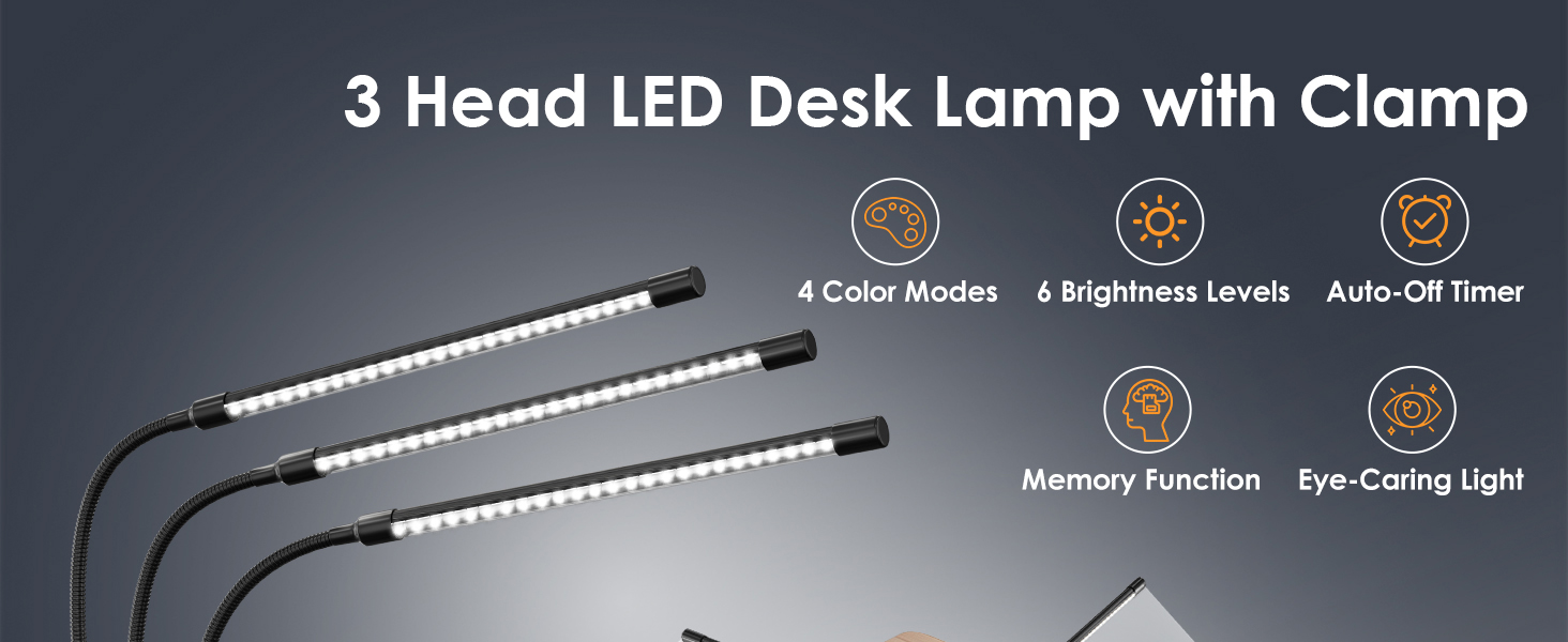 desk lamp with clamp for office home