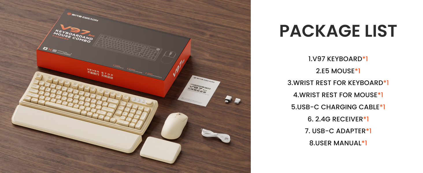 wireless keyboard and mouse combo with ergonomic wrist rest