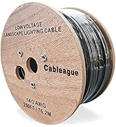 Cableague 14/2 Low Voltage Landscape Lighting Wire 250ft 14AWG*2C Waterproof Conductor Outdoor Di...