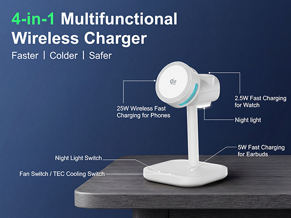 4-IN-1 Multifunctional Wireless Charger Faster | Colder | Safer