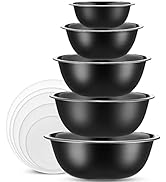 WHYSKO Stainless Steel Mixing Bowls With Lids Set, 5 Sizes Nesting Mixing Bowls for Your Kitchen ...