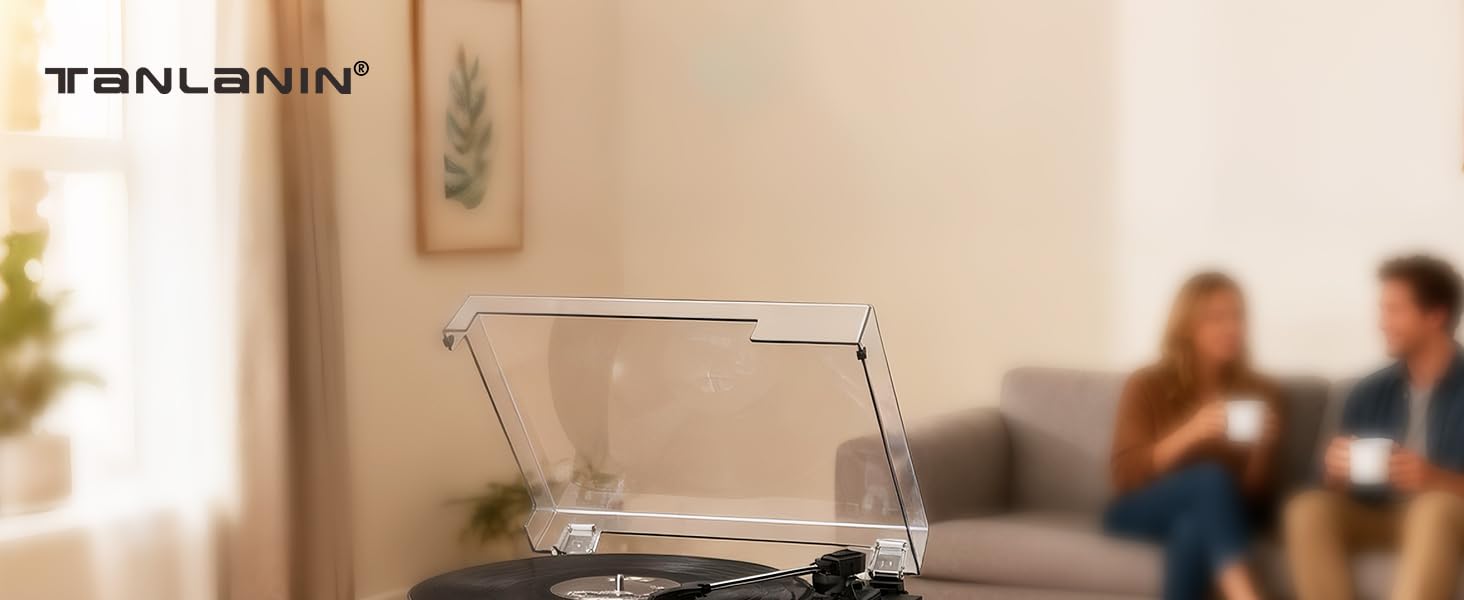 black record player with speakers