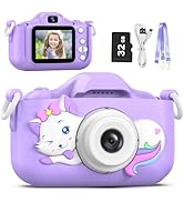 Goopow Kids Selfie Camera Toys for Girls Age 3-9, Digital Video Camera Toy with Protective Cover,...
