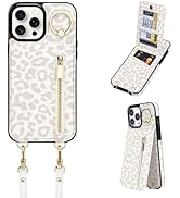 uCOLOR for iPhone 15 Pro Max Wallet Case with Card Holders for Women, Crossbody Zipper Protective...