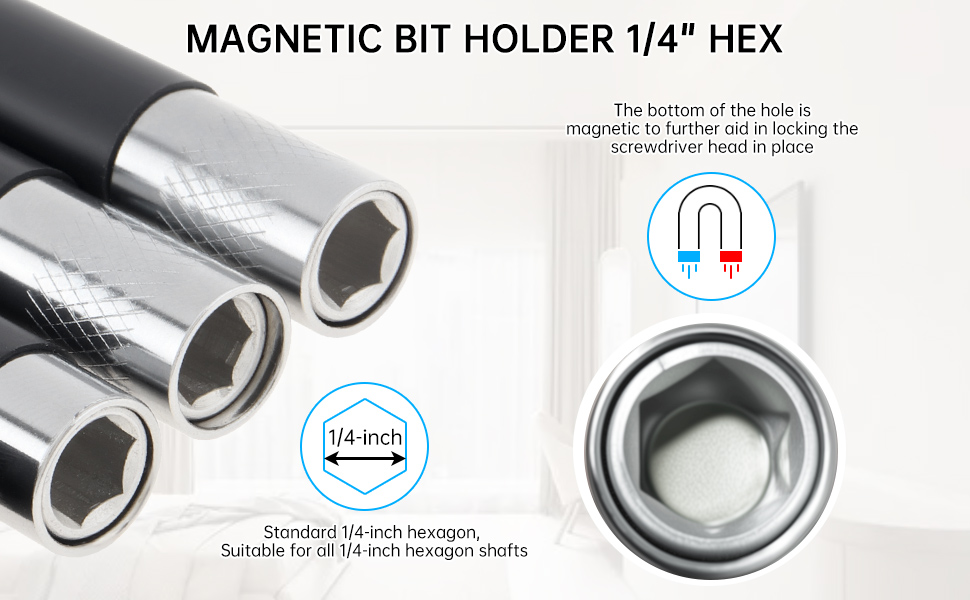 Strong Magnetic Head – Securely Holds Screws for Faster Operation