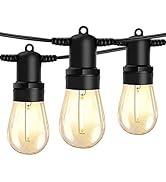 GHUSTAR 105FT LED Outdoor String Lights - IP65 Waterproof Patio Lights Outdoor with S14 Edison Bu...