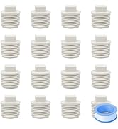 HayEastdor 16PCS 1/2inch White PVC Male Thread Pipe End Cap Plug Adapter PVC Fittings 1/2" Fittin...