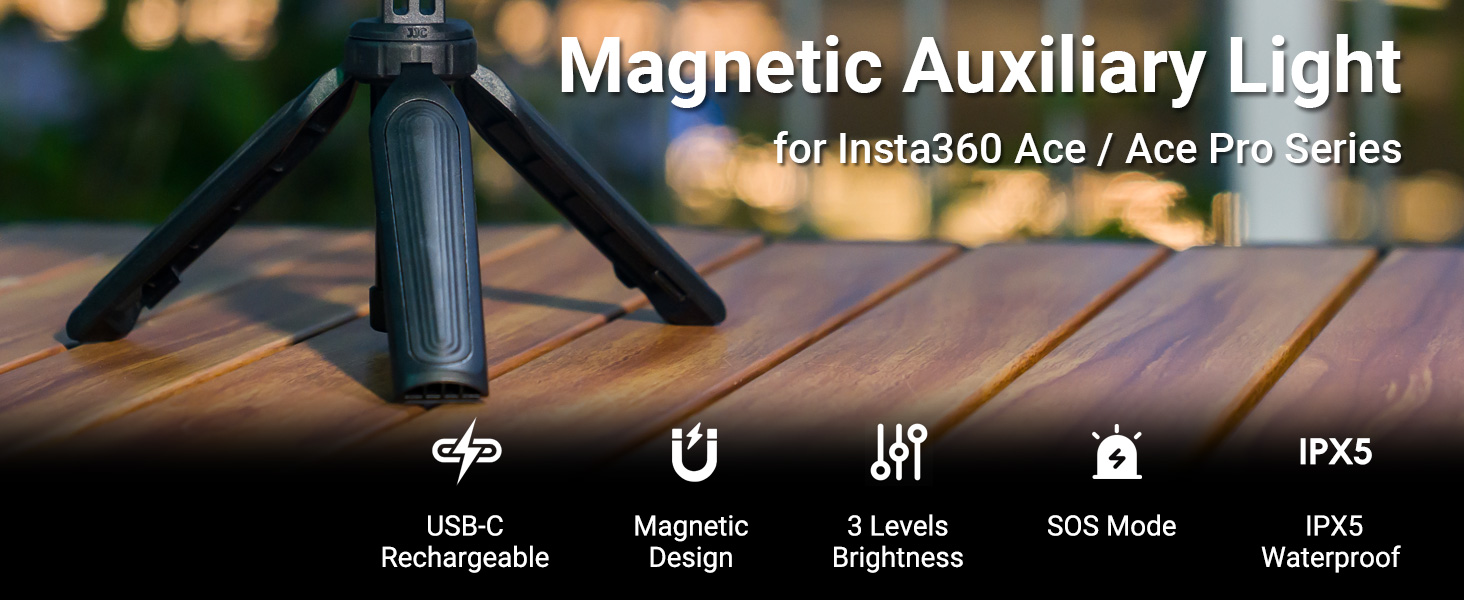 JJC Magnetic Auxiliary Light for insta360 Ace/ ace pro / ace pro 2