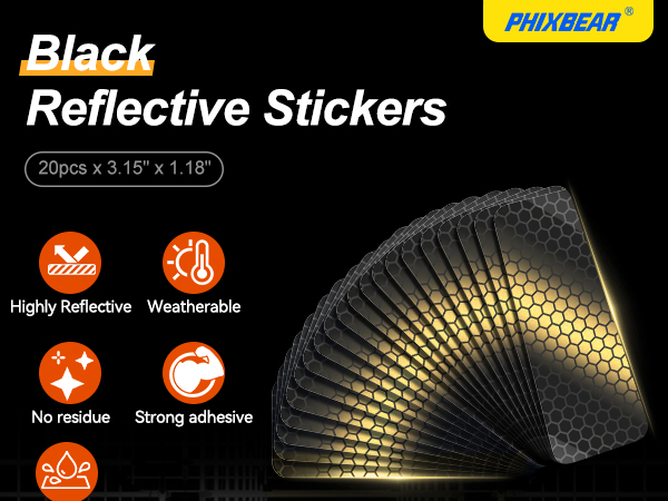 Black Reflective Stickers Made of 3M DG3