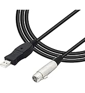 YACSEJAO USB Microphone Cable,3M/9.8FT USB to XLR Female 3 Pin Cable,USB Male to XLR Female Micro...