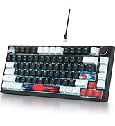 Guffercty kred 75% Gasket Mounted Gaming Keyboard Hot Swappable, 82 Key RGB Backlit Wired TKL Mec...