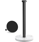VEHHE Marble Paper Towel Holder for Kitchen Countertop, Standing Paper Towel Stand with Weighted ...